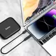USB кабель Hoco U114, USB тип-C, USB тип-A, micro-USB тип-B, Lightning, 2xUSB тип-C, 28 см, 60 Вт, 3 A, черный, с коробкой для хранения, с зеркалом, с адаптерами, 6 в 1, #6931474790750 Превью 3