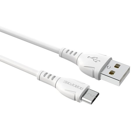 USB кабель Borofone BX51, USB тип-A, micro-USB тип-B, 100 см, 2 A, белый, #6931474743923 Превью 1