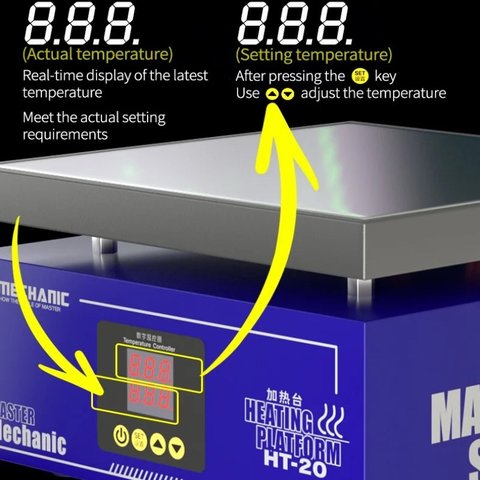 Платформа для предварительного подогрева Mechanic HT-20, для ремонта материнских плат, 20*20cm, 50-350°С, 600W Превью 2