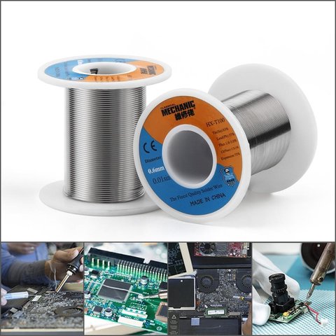 Припій Mechanic HX-T100, Sn 63% , Pb 37%, флюс 1-3%, 0,8 мм, 200 г Прев'ю 3
