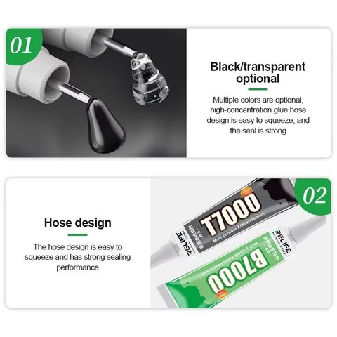 Sealant Glue RELIFE T7000, (for touchscreen/LCD gluing, 15 ml, black) Preview 4