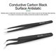 Mounting Tweezers RELIFE ESD-15, (curved, antistatic, 120 mm, black) Preview 2