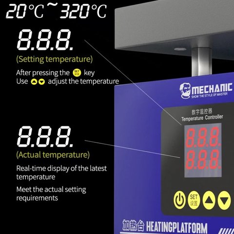 Plataforma de precalentamiento Mechanic HT-10, para reparar placas base, 10*10cm / 20-300°С Vista previa  2