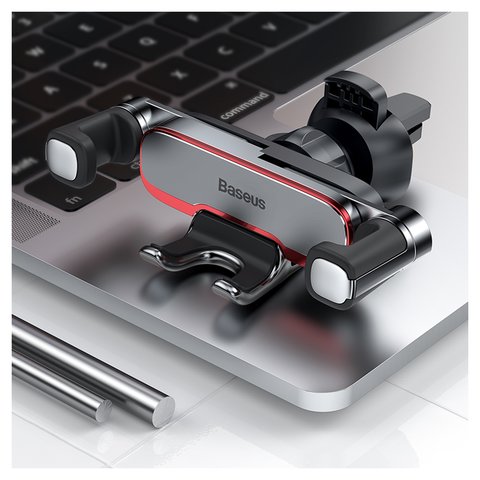 Автомобильный держатель Baseus Mr Hui Gravity, серебристый, на дефлектор, #SUYL-HU0S Превью 2
