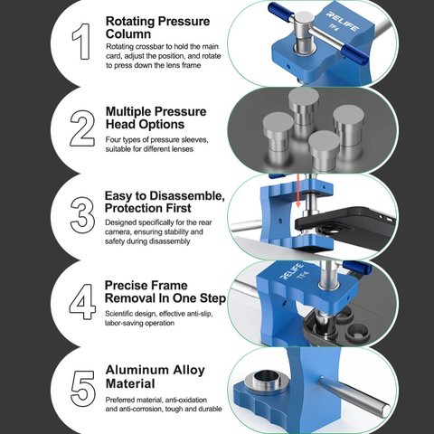 Держатель-струбцина RELIFE TF4, для демонтажа рамки задней камеры, iphone Превью 4