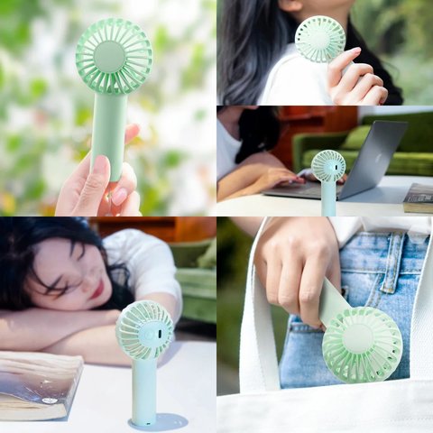 Вентилятор DC03, білий, ручний, настільний, з акумулятором, USB тип-C Прев'ю 2