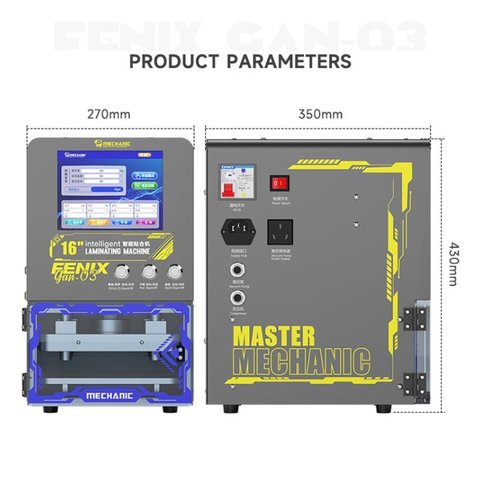Пристрій для склеювання дисплейного модуля Mechanic GAN-03 FENIX для мобільних телефонів; планшетів, використовується для екранів до 16" Прев'ю 6