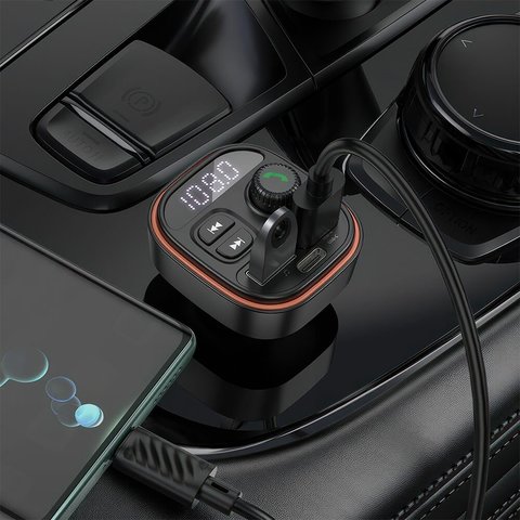 FM-трансмітер Borofone BC59, чорний, з кнопкою, USB тип-C, USB тип-A, #6941991117312 Прев'ю 2