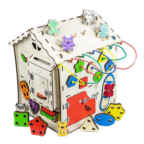 Бізіборд GoodPlay Будиночок для розвитку (30×30×40) Прев'ю 1