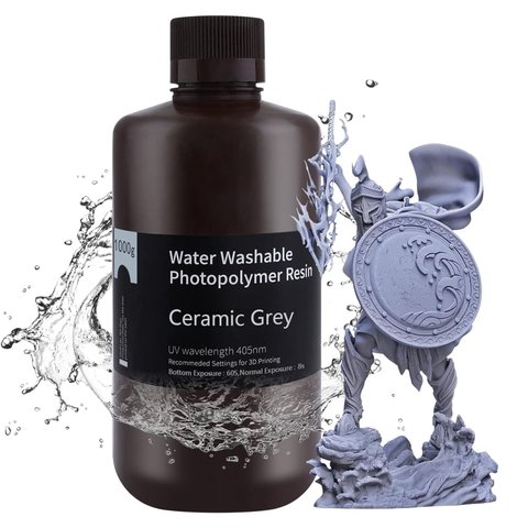 Фотополимерная смола для 3D-принтера ELEGOO Ceramic Grey (водосмываемая), 1 кг Превью 4
