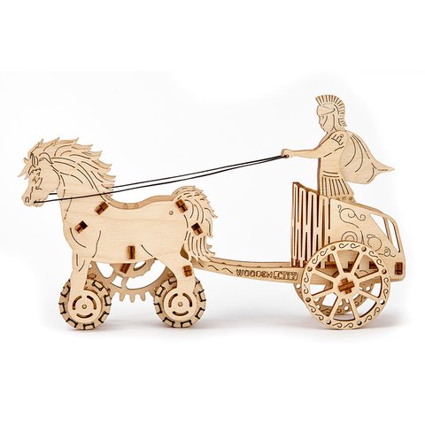 Mechanical 3D Puzzle Wooden.City Roman Chariot Preview 4